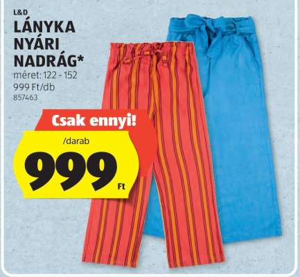 Lányka nyári nadrág