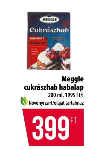 Meggle cukrászhab habalap