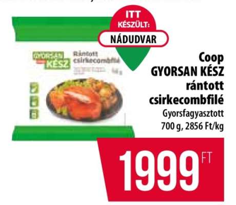 Coop GYORSAN KÉSZ rántott csirkecombfilé