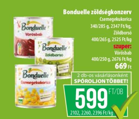 Bonduelle zöldségkonzerv