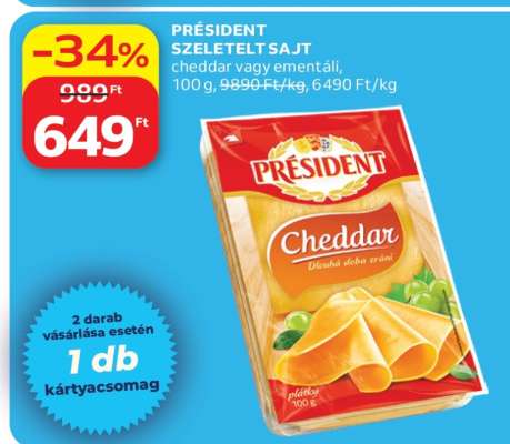 Président szeletelt sajt