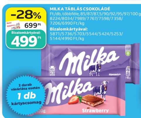 MILKA Táblás csokoládé
