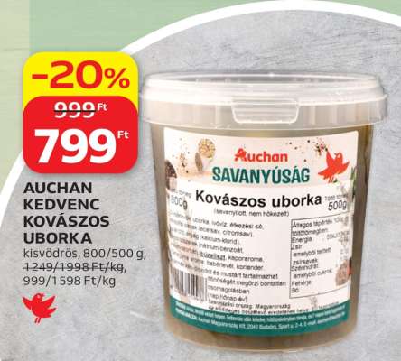 Auchan Kedvenc Kovászos Uborka