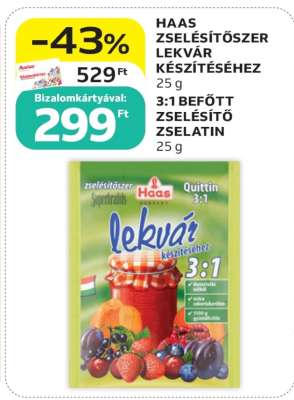 HAAS ZSELÉSÍTŐSZER LEKVÁR KÉSZÍTÉSÉHEZ