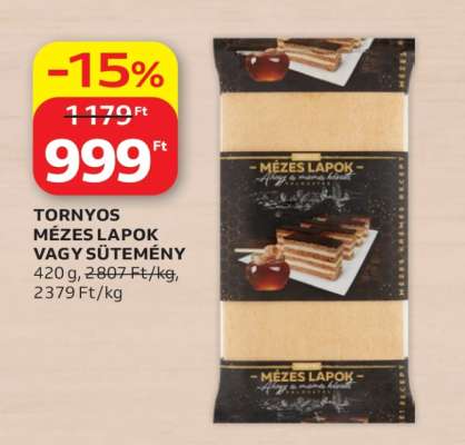 TORNYOS MÉZES LAPOK VAGY SÜTEMÉNY