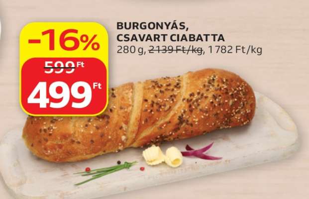 BURGONYÁS, CSAVART CIABATTA