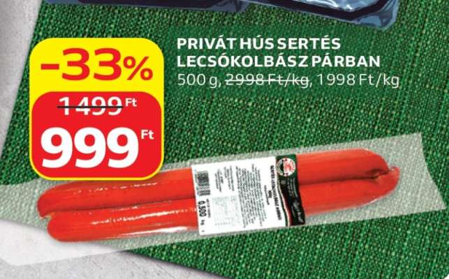 PRIVÁT HÚS SERTÉS LECSÓKOLBÁSZ PÁRBAN