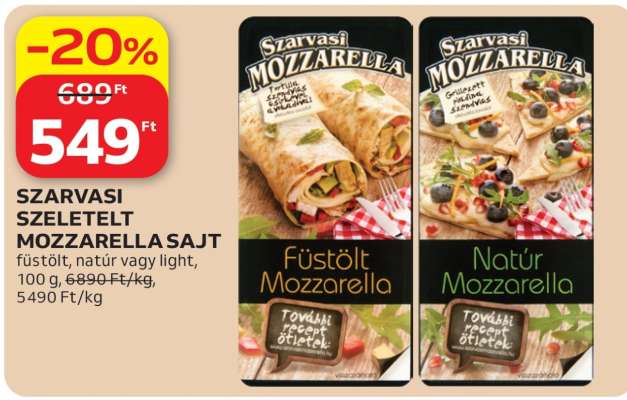 Szarvasi szeletelt mozzarella sajt