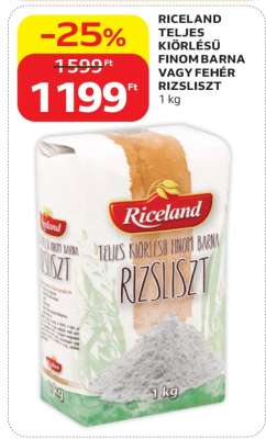 RICELAND TELJES KIŐRLÉSŰ FINOMBARNA VAGY FEHÉR RIZSLISZT