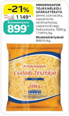 Mindennapok Tojás Nélküli Száraztészta