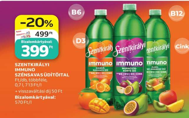 SZENTKIRÁLYI IMMUNO SZÉNSAVAS ÜDÍTŐITAL