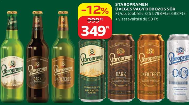 STAROPRAMEN ÜVEGES VAGY DOBOZOS SÖR
