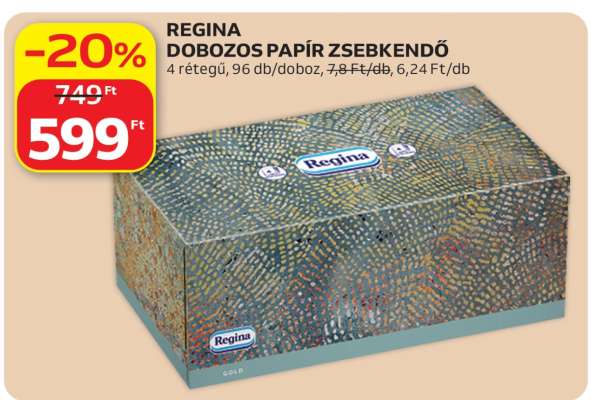 REGINA DOBOZOS PAPÍR ZSEBKENDŐ