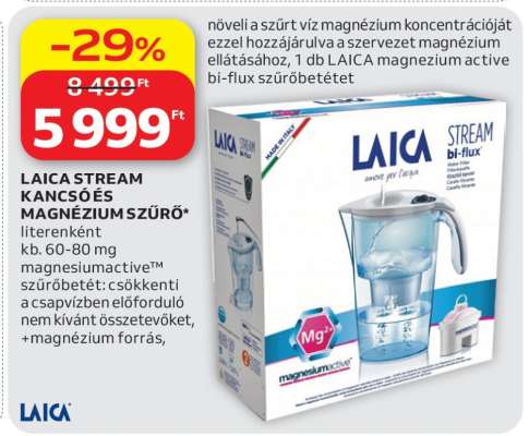 LAICA STREAM KANCSÓ ÉS MAGNÉZIUM SZŰRŐ