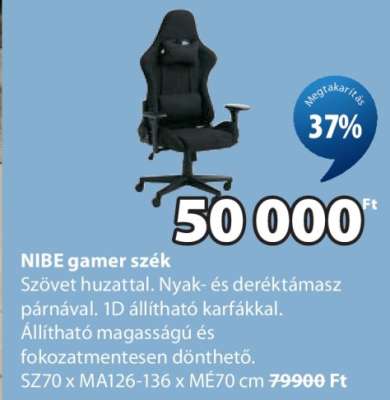 NIBE gamer szék