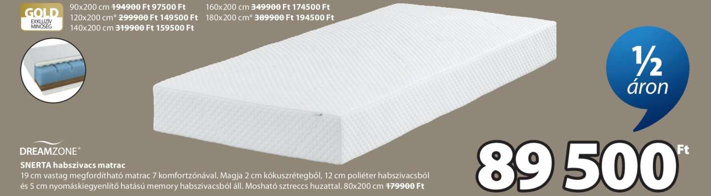 DREAMZONE® SENSETRA habszivacs matrac