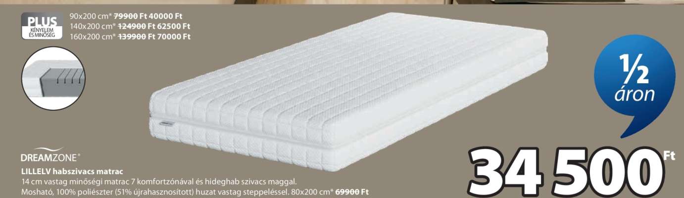 DREAMZONE LUXURY habszivacs matrac
