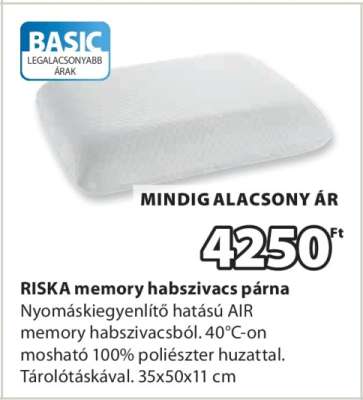 RISKA memory habszivacs párna