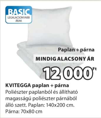 KVITEGGA paplan + párna