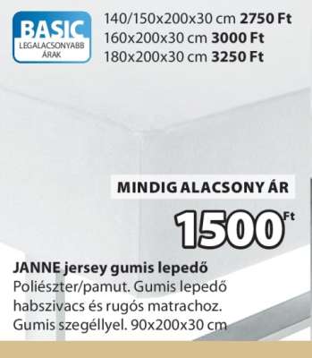 JANNE jersey gumis lepedő