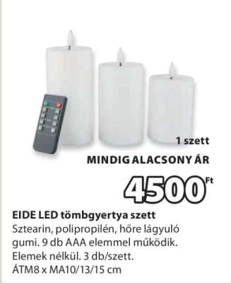 EIDE LED tömbgyertya szett