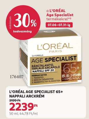 L'ORÉAL AGE SPECIALIST 65+ NAPPALI ARCKRÉM