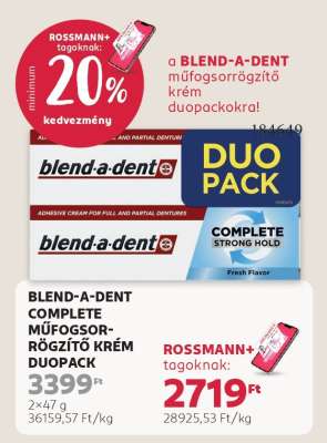 BLEND-A-DENT COMPLETE MŰFOGSORRÖGZÍTŐ KRÉM DUOPACK