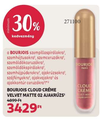 BOURJOIS CLOUD CRÉME VELVET MATTE 02 AJAKRÚZS