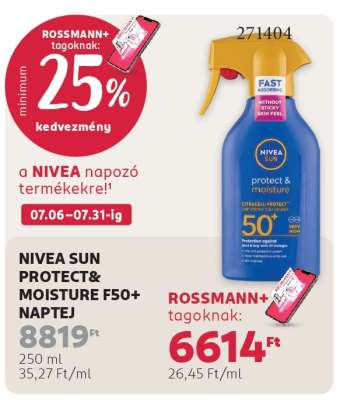 NIVEA SUN PROTECT&MOISTURE F50+ NAPTEJ