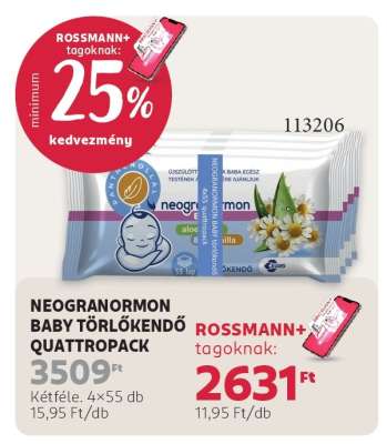 NEOGRANORMON BABY TÖRLŐKENDŐ QUATTROPACK