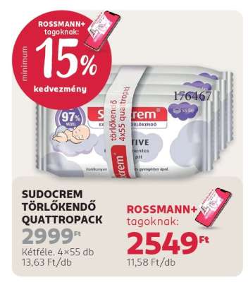 Sudocrem törlőkendő quattropack