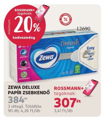 Zewa Deluxe papír zsebkendő