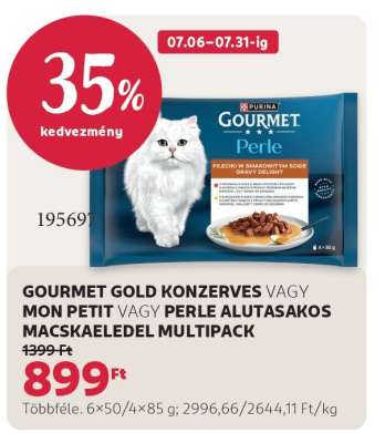 GOURMET GOLD KONZERVES VAGY MON PETIT VAGY PERLE ALUTASAKOS MACSKAELEDEL MULTIPACK