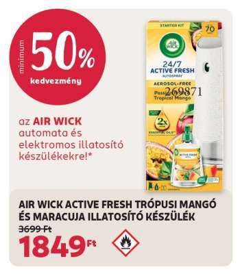 AIR WICK ACTIVE FRESH TRÓPUSI MANGÓ ÉS MARACUJA ILLATOSÍTÓ KÉSZÜLÉK