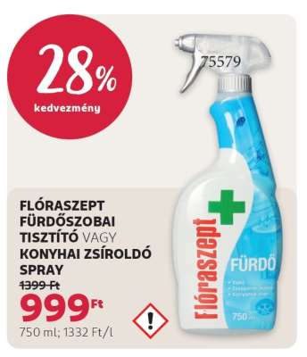 FLÓRASZEPT FÜRDŐSZOBAI TISZTÍTÓ VAGY KONYHAI ZSÍROLDÓ SPRAY