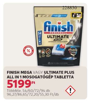 FINISH MEGA VAGY ULTIMATE PLUS ALL IN 1 MOSOGATÓGÉP TABLETTA
