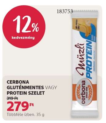 CERBONA GLUTÉNMENTES VAGY PROTEIN SZELET