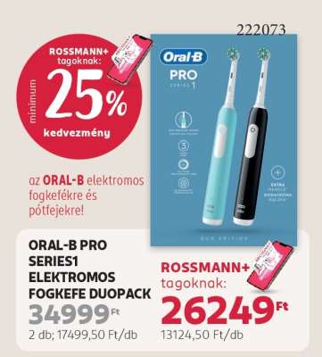 ORAL-B PRO SERIES1 ELEKTROMOS FOGKEFE DUOPACK