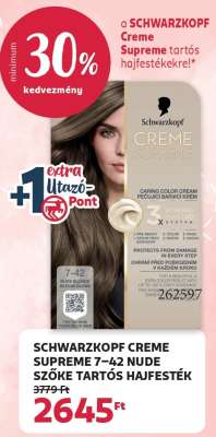SCHWARZKOPF CREME SUPREME 7-42 NUDE SZŐKE TARTÓS HAJFESTÉK