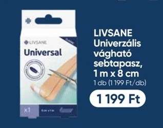 LIVSANE Univerzális vágható sebtapasz, 1 m x 8 cm