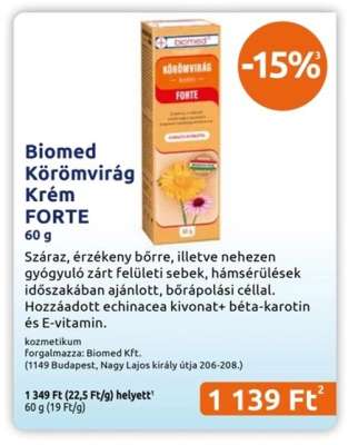 Biomed Körömvirág Krém FORTE