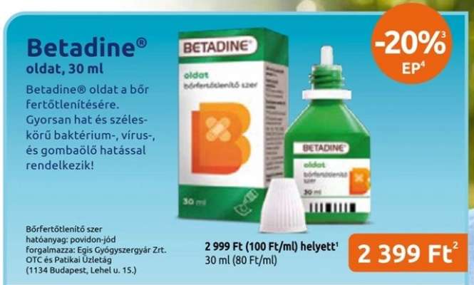 Betadine oldat, 30 ml
