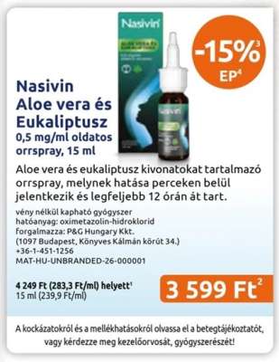 Nasivin Aloe vera és Eukaliptusz