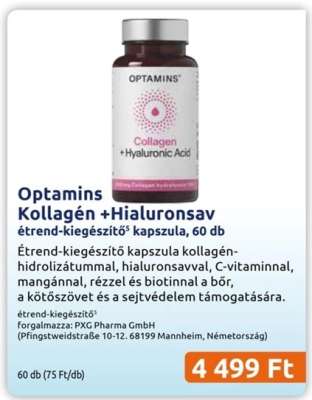 Optamins Kollagén +Hialuronsav