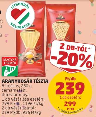 Aranykosár Tészta