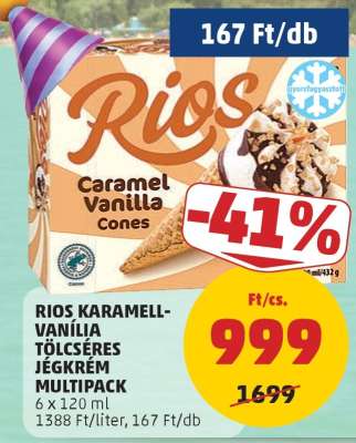 RIOS KARAMELL-VANÍLIA TÖLCSÉRES JÉGKRÉM MULTIPACK