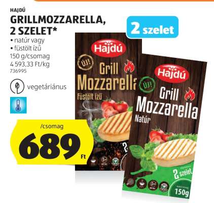 Hajdú Grillmozzarella, 2 szelet