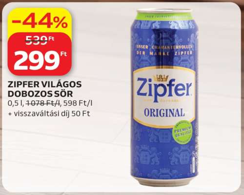 ZIPFER VILÁGOS DOBOZOS SÖR