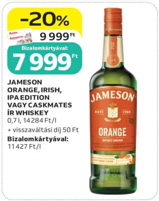 JAMESON ORANGE, IRISH, IPA EDITION VAGY CASKMATES ÍR WHISKEY