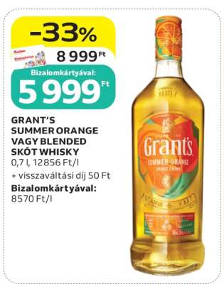 GRANT’S SUMMER ORANGE VAGY BLENDED SKÓT WHISKY